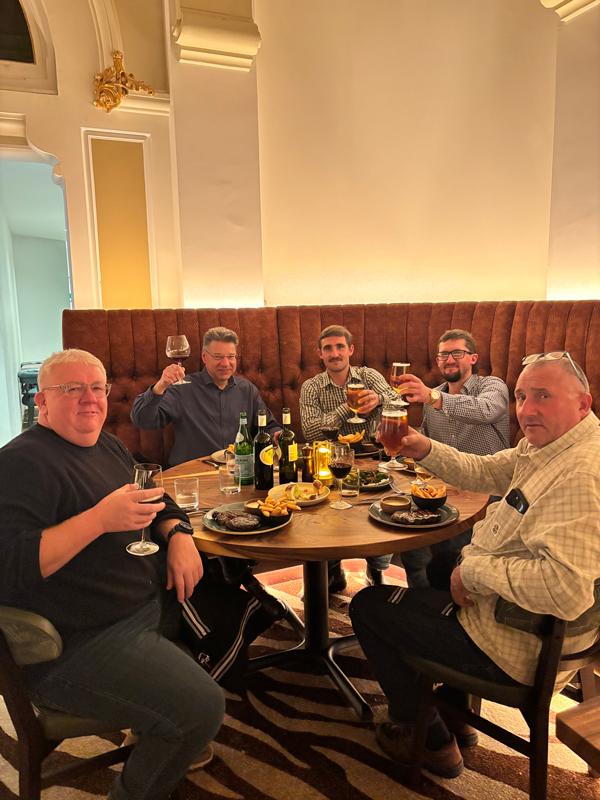 Twin Disc Pacific representatives with Independent Marine Engineering dinner celebrating 40 years